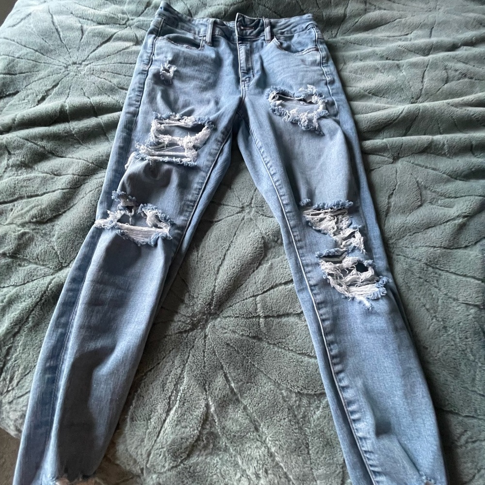 Distressed Light Blue Women's Jeans